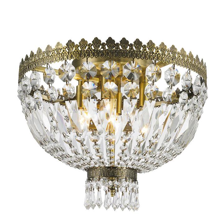 Metropolitan Collection 4 Light Antique Bronze Finish Crystal Flush Mount Ceiling Light