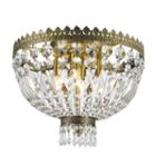 Metropolitan Collection 4 Light Antique Bronze Finish Crystal Flush Mount Ceiling Light