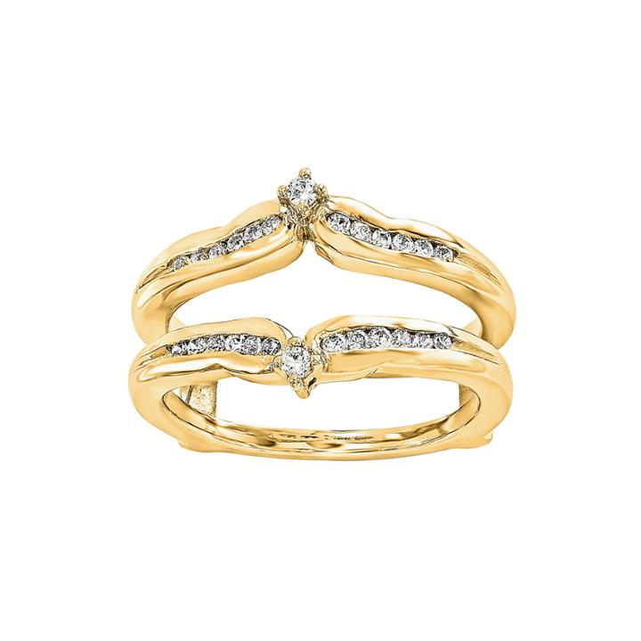 1/5 Ct. T.w. Genuine Diamond 14k Yellow Gold Ring Guard
