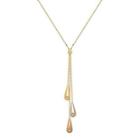 10k Tri-color Gold Lariat Necklace