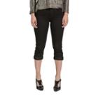 Twill Woven Denim Skinny Capri With Embroidered Pack Pockets