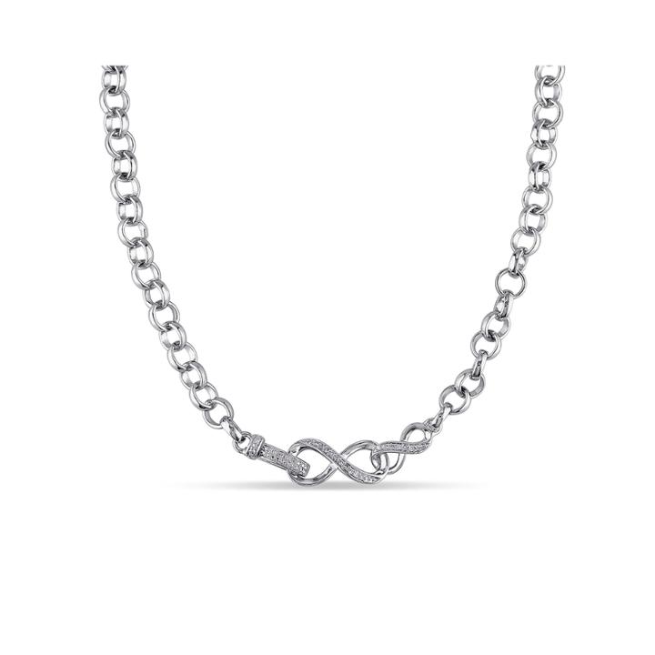1/10 Ct. T.w. Diamond Sterling Silver Double Infinity Necklace