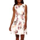 Liz Claiborne Sleeveless Floral Fit-and-flare Dress