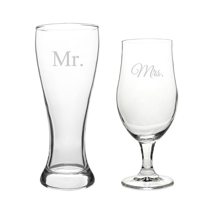Cathy's Concepts Mr. & Mrs. Set Of 2 Pilsner Glasses