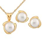 Splendid Pearls Womens 2-pc. Pearl 14k Gold Jewelry Set