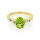 Womens Green Peridot 14k Gold Over Silver Cocktail Ring