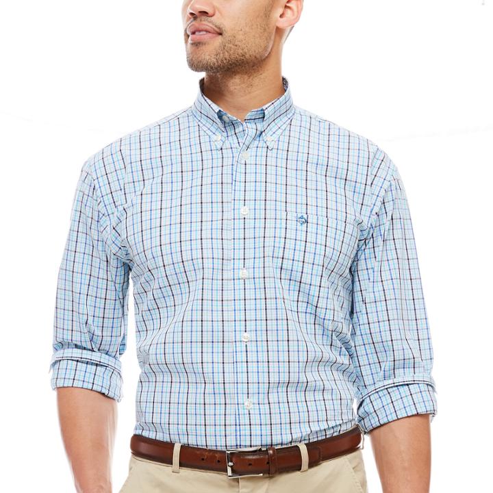 Biscayne Bay Long-sleeve Plaid Button-down Shirt