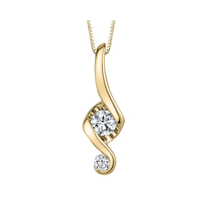 Juno Lucina 3/8 Ct. T.w. Diamond 14k Yellow Gold Swirl Pendant Necklace