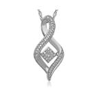 Love In Motion&trade; 1/6 Ct. T.w. Diamond Sterling Silver Swirl Pendant Necklace
