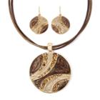 Mixit&trade; Simulated Brown Cat's Eye Earring And Pendant Necklace Set