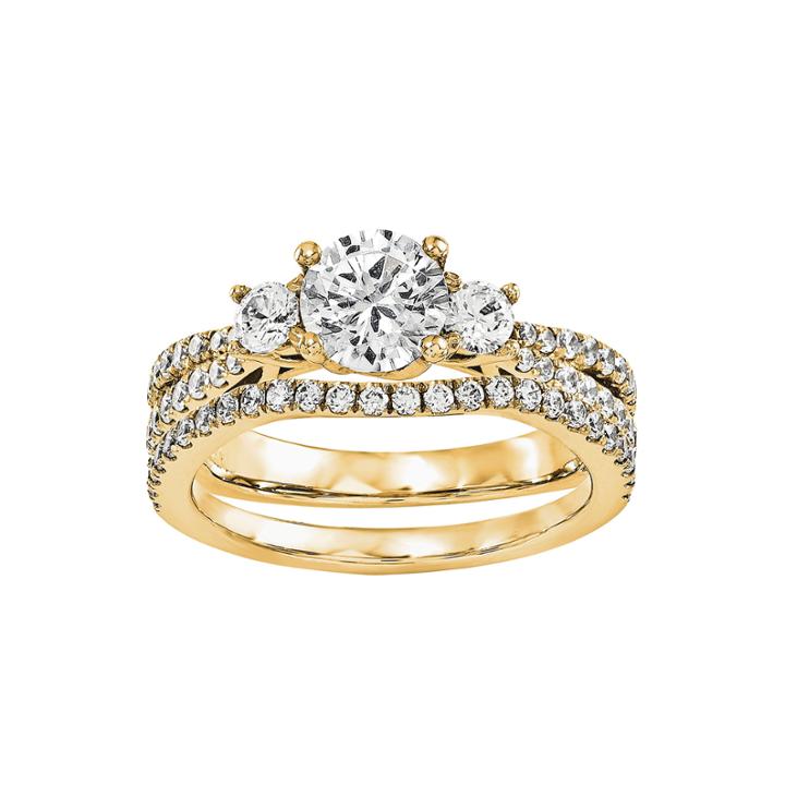 Womens 1 1/5 Ct. T.w. Genuine White Diamond 14k Gold Bridal Set