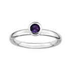 Personally Stackable Round Genuine Amethyst Ring
