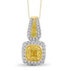 Womens 1 Ct. T.w. Yellow Diamond 14k Gold Pendant Necklace