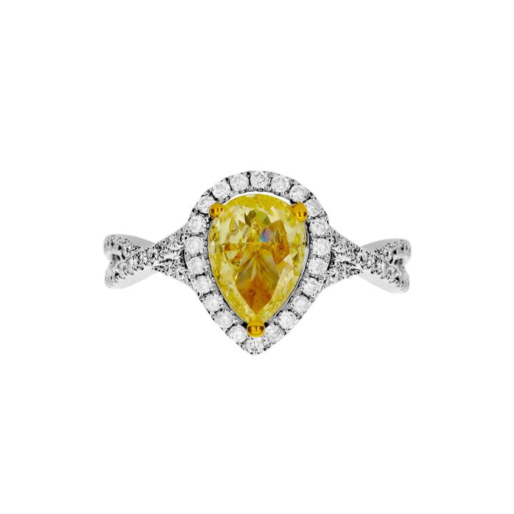 Limited Quantities 1 Ct. T.w. White And Color-enhanced Yellow Diamond Ring