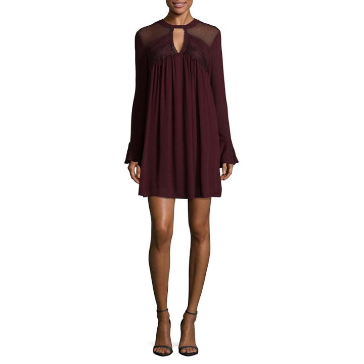 Hint Of Mint Long Sleeve A-line Dress-juniors