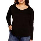 Stylus&trade; Long-sleeve V-neck T-shirt - Plus