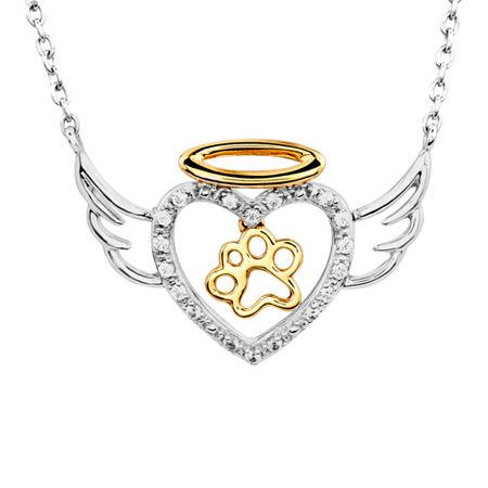 Aspca Tender Voices 1/10 Ct. T.w. Diamond Animal Angel Pendant Necklace