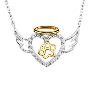 Aspca Tender Voices 1/10 Ct. T.w. Diamond Animal Angel Pendant Necklace