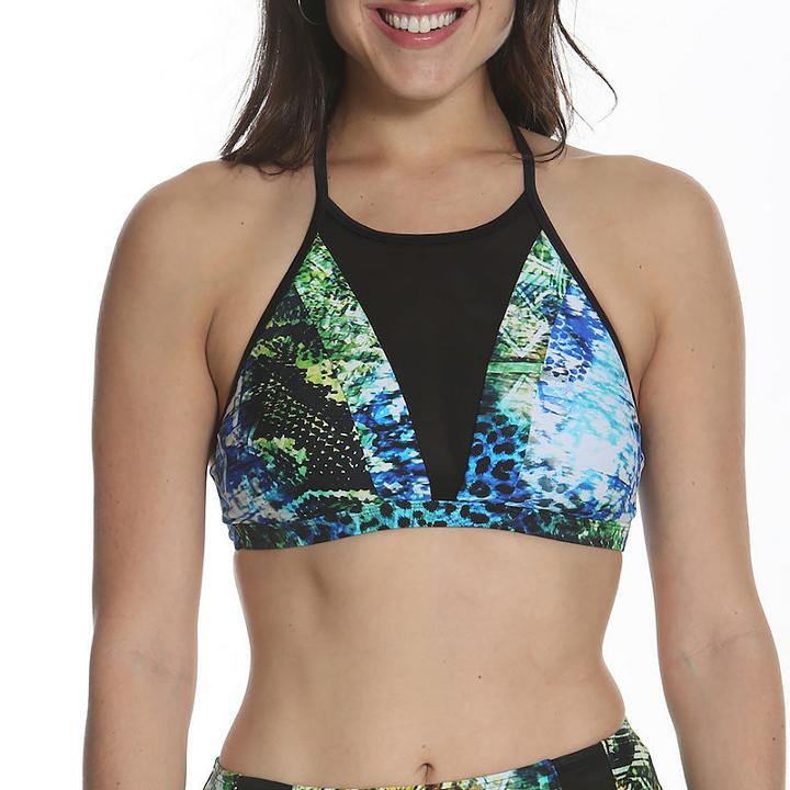 Sun And Sea Animal Attraction High Neck Bikini Top - Plus