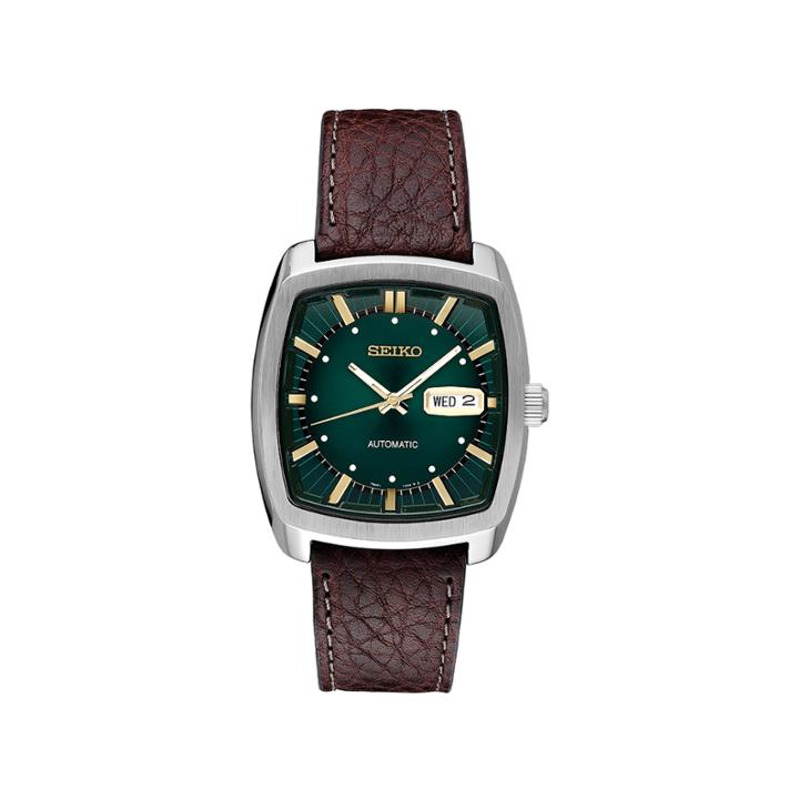 Seiko Recraft Automatic Mens Brown Strap Watch-snkp27