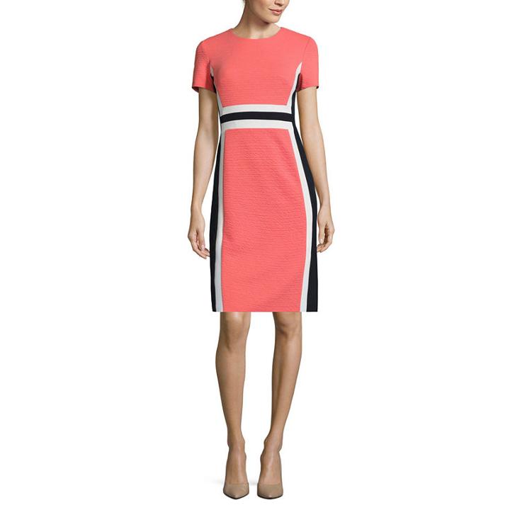 Short Sleeve Colorblock Sheath