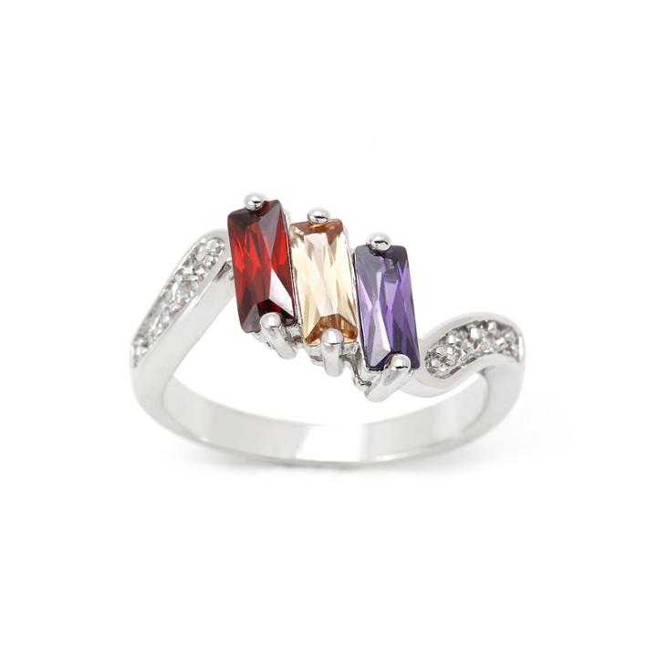 City X City Multicolor Cubic Zirconia And Crystal Ring