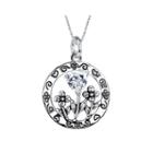 Inspired Moments&trade; Cubic Zirconia Sterling Silver Daughter Pendant