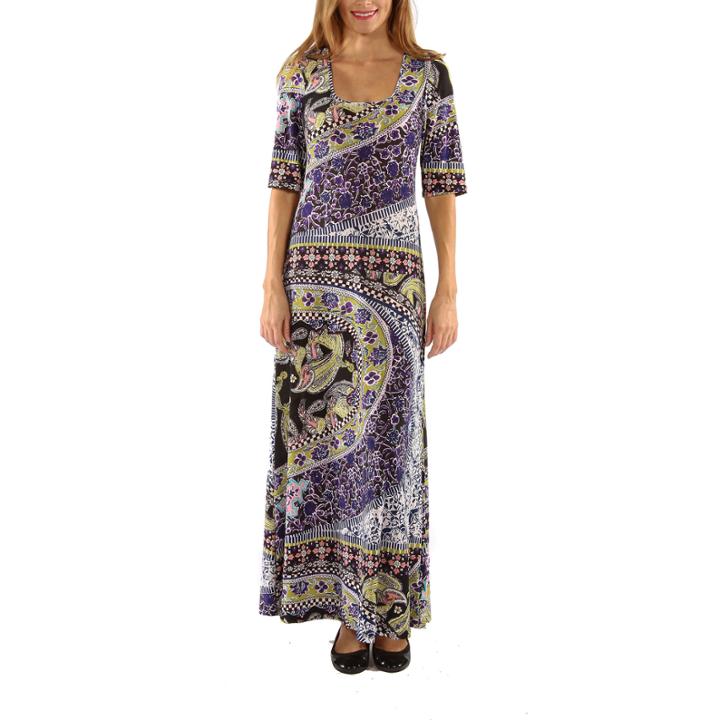 24/7 Comfort Apparel River Jewel Maxi Dress