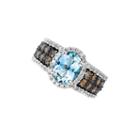 Womens 1/2 Ct. T.w. High Pressure/high Temperature Blue Aquamarine 14k Gold Cocktail Ring