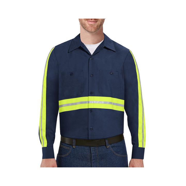 Red Kap Long-sleeve Enhanced Visibility Industrial Work Shirt