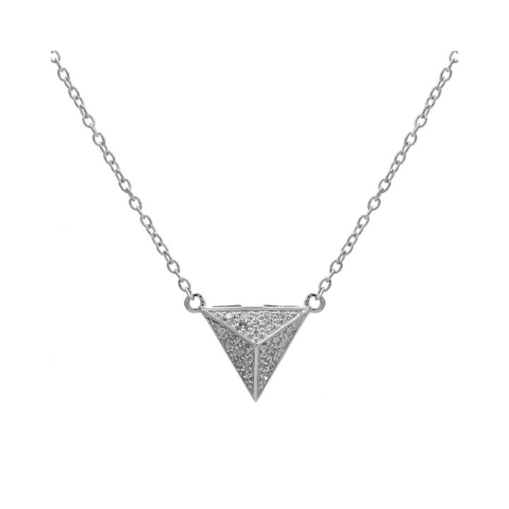 Diamond-accent 10k White Gold Pyramid Necklace