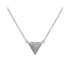 Diamond-accent 10k White Gold Pyramid Necklace