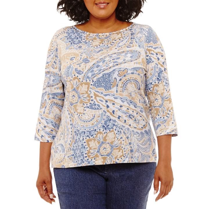 Lark Lane Must Have Embellished Paisley Top- Plus