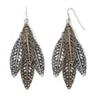 Mixit Filigree Two-tone Leaf Earrings