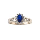 Oval Genuine Sapphire And 1/3 Ct. T.w. Diamond 10k Yellow Gold Ring