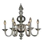Murano Collection 6 Light Blown Glass In Golden Teak Finish Venetian Style Chandelier
