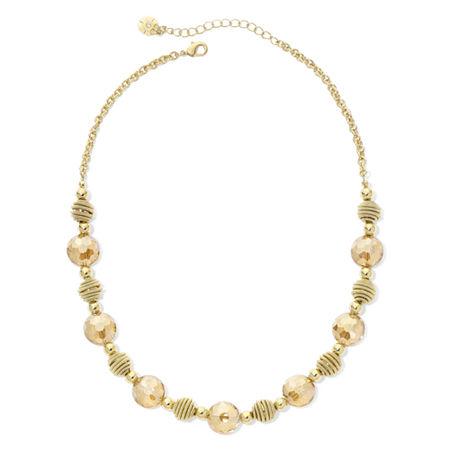 Monet Yellow Stone Gold-tone Collar Necklace