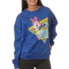 Minnie Mouse Juniors' Lounging With Sunglasses Neon Crewneck Graphic Sweatshirt