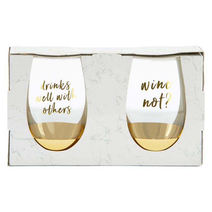 Mixit 2-pc Stemless Wine Glass Set