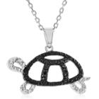 1/10 Ct. T.w. Black Diamond Round Sterling Silver Pendant