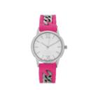 Womens Silver-tone Chain Pink Silicone Watch
