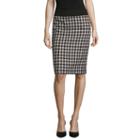 Black Label By Evan-picone Houndstooth Suit Skirt