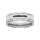 Mens Cubic Zirconia Stainless Steel Band Ring