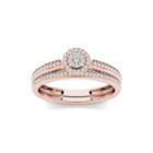 1/4 Ct. T.w. Diamond 10k Rose Gold Bridal Ring Set