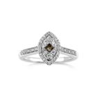 Womens 1/3 Ct. T.w. Genuine Champagne Diamond Sterling Silver Cocktail Ring