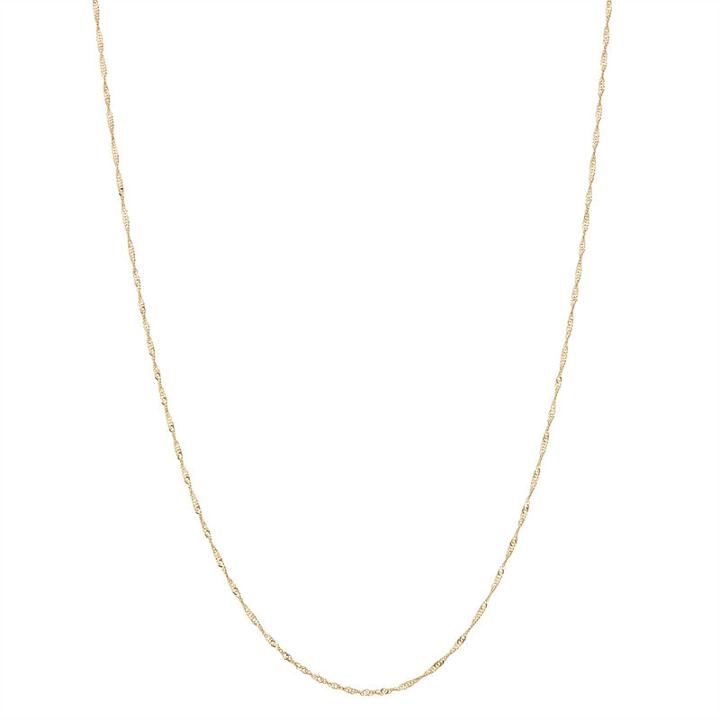 10k Gold Semisolid Singapore 22 Inch Chain Necklace