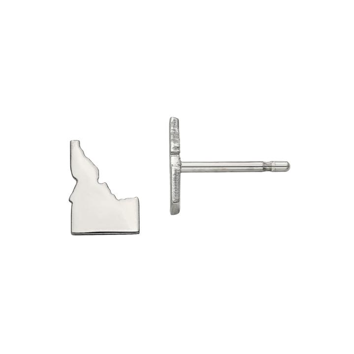Personalized Sterling Silver Idaho Stud Earrings