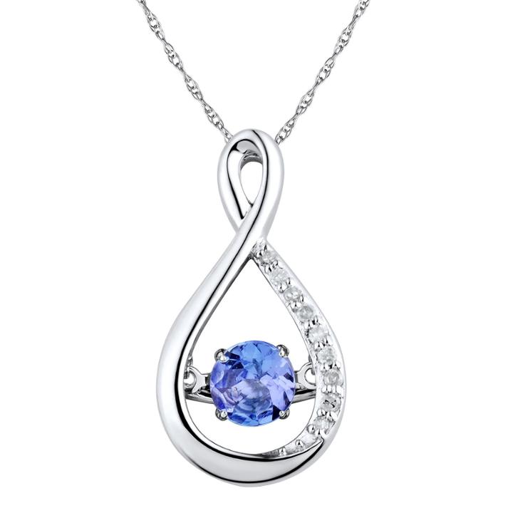 Love In Motion&trade; Diamond-accent Purple Tanzanite Sterling Silver Pendant Necklace
