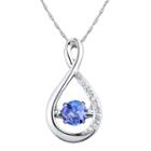 Love In Motion&trade; Diamond-accent Purple Tanzanite Sterling Silver Pendant Necklace