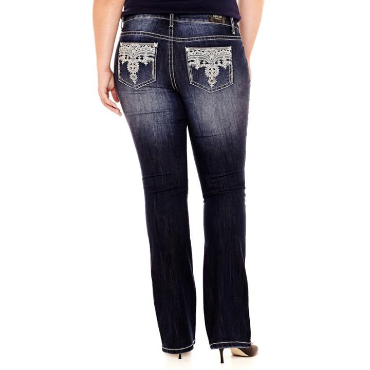 Love Indigo Crochet-pocket Bootcut Jeans - Plus